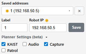 Robot GUI Capture checkbox