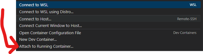 Attach to running container